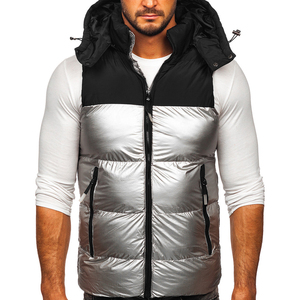 Custom logo Men Sleeveless Down Jacket <b>Warm</b> Puffer Vest Men's Puffer Vest Winter Down Breathable Gilets Men's Bubble Vest OEM - Product Image 6