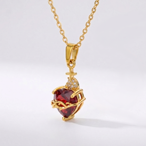 Alla moda placcato in oro a forma di cuore <span class=keywords><strong>collana</strong></span> con zircone cubico gemma gioielli religiosi <span class=keywords><strong>per</strong></span> <span class=keywords><strong>la</strong></span> <span class=keywords><strong>festa</strong></span> <span class=keywords><strong>della</strong></span> <span class=keywords><strong>mamma</strong></span> delle donne - Product Image 4