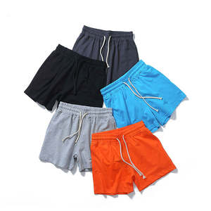 Pantalones cortos deportivos para hombre, de punto grueso, con borde sin rematar, efecto salpicado de color, teñido por pulverización, transpirables, de algodón, para correr. - Product Image 5