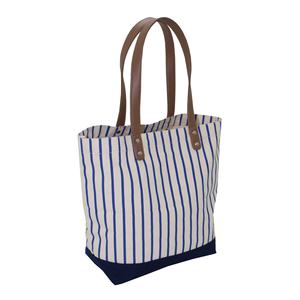 Bolsa de Lona Natural de Alta Calidad con Asa de PU, Bolsillo Interior con Cierre y Bolsillo Abierto para Móvil, Diseño de Rayas de un Solo Color en Toda la Superficie - Product Image 2