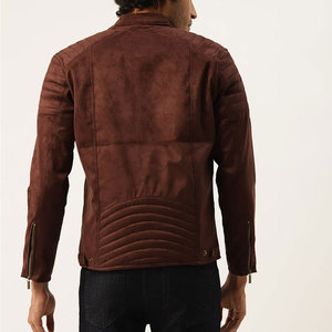Veste en cuir pour homme style streetwear avec fermeture éclair sur le devant, style basique, design répondant à la demande du client - Product Image 4