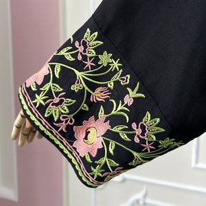 Abaya Larga para Mujer, Elegante y Moderna, con Bordado, Ropa Musulmana para Ramadán, Eid, Fiestas y Bodas - Product Image 2