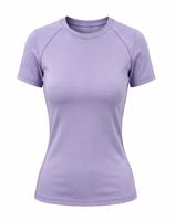 T-shirt de compression anti-UV à manches courtes pour femme, tendance, violet, séchage rapide, écologique, 100 % polyester, pour l'entraînement