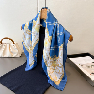 Foulard en Soie Imprimé de Luxe pour Femme, Carré, Doux, pour le Cou, Hijab, Accessoire de Mode Féminin, Décoration, 2026 - Product Image 3