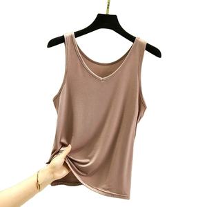 Camisetas sin mangas Vintage informales de verano para mujer, camisetas holgadas lisas sencillas con cuello en V y cuello Halter, moda callejera - Product Image 2