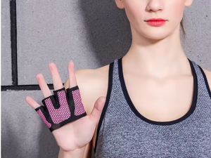 GOUNOD Four Finger Weightlifting Gloves Non Slip Gym Fitness Training Hand Protection Black Pink Blue - Product Image 4