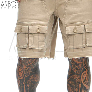 Pantalones Cortos Cargo de Lona Color Caqui con Múltiples Bolsillos, Personalizables, para Adultos, Nueva Colección 2026 - Product Image 5