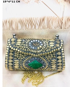 Bolso de Mano de Lujo Hecho a Mano con Cristales y Metal, Estilo Elegante para Damas, con Patrón de Marco, para Bodas y Ocasiones Especiales - Product Image 2
