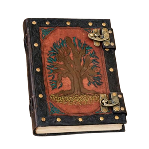 Diario de Cuero Árbol de la Vida, Tapa Dura, Grabado, Cuaderno de Viaje Rústico, Cierre de Latón Antiguo, Cuero Genuino, Regalo - Product Image 1