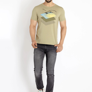 T-shirt col rond pour homme 100% coton peigné décontracté à manches courtes avec motif et logo personnalisé imprimé en sérigraphie, bio-délavé, faible MOQ, tricoté - Product Image 3