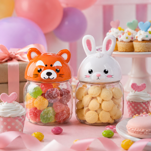 Custom 450ml Food Grade PET Candy Jar with Cartoon Animal Cap for Kids Snacks and Food Packaging Vietnam Manufacturer - Product Image 4