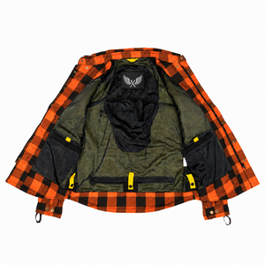 Custom Made New Unisex Flannel Biker Shirts with Aramid Fabric lining and removable protector Pockets - Product Image 4