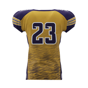Maillot de football américain jaune moutarde, manches courtes, en polyester, pour fans de sport, maillot en mesh unisexe. - Product Image 2