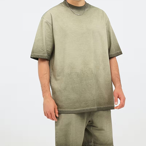 Men T Shirt Cargo Shorts <b>Set</b> Manufacturer Cotton Casual 2 Piece Summer OEM ODM Bulk Supply - Product Image 2