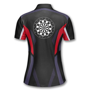 Wearpex Slim Fit Casual Lady Sports Breathable Eco-Friendly Black Pink Custom Heat-Transfer <b>Darts</b> Polyester/Cotton Shirt - Product Image 3