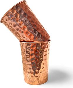 Vaso de Cobre Puro Hecho a Mano, el Más Vendido, con Beneficios Ayurvédicos para la Salud, Diseño Tradicional con Acabado Martillado - Product Image 2