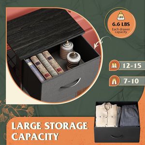 Commode à 4 tiroirs avec structure en acier robuste, tour de rangement en bois et tissu pour chambre, couloir, entrée, placards et systèmes de rangement - Product Image 5