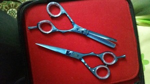 7" <b>Barber</b> Scissors <b>Set</b> Japan Steel Hair Cutting Thinning Texturizing Kit with Leather Case Professional Stylist Salon Home - Product Image 6