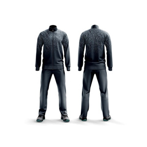 Conjunto Deportivo de Hombre con Capucha y Cremallera Completa, Diseño Geométrico 2 en 1, Traje de Chándal para Invierno, Tejido de Poliéster de Secado Rápido - Product Image 2