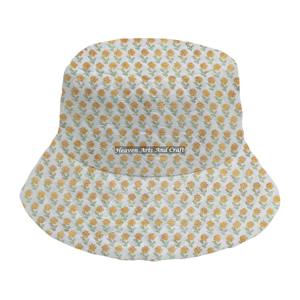 Sombrero de cubo hecho a mano para mujer, con estampado a mano, de algodón acolchado, de alta calidad, para exteriores. - Product Image 6