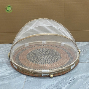 Seagrass food <b>cover</b> with round pattern Kitchenware and <b>table</b> decoration Wholesale eco-friendly Made in Viet Nam - Product Image 3