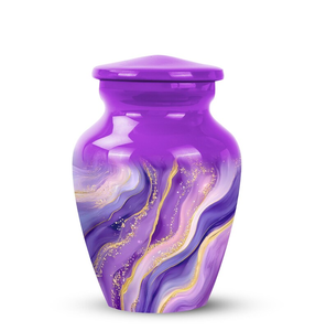 Urna Funeraria de Mármol Morado con Detalles en Dorado, Tamaño Adulto, Diseño Personalizable - Product Image 3