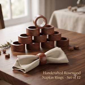 Anillos de Servilleta Redondos de Madera de Excelente Calidad, 5 cm, Diseño Nórdico, Ecológicos, Duraderos, Decoración de Mesa - Product Image 1