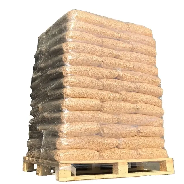 Granulés de bois de sapin de pin 6mm DIN + plus & ENplus A1/A2 granulés de bois dans des sacs de 15kg