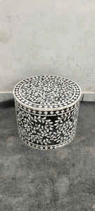 Table basse ronde moderne en os incrusté de coquillages, faite à la main, durable, élégante, mobilier de maison d'Inde, artisanat, cadeau d'affaires - Product Image 5