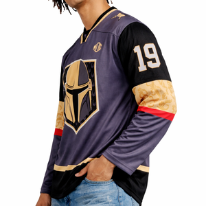 Jersey de Fútbol Americano de Malla Premium de 240GSM, Estilo Urbano, Manga Larga, Cuello en V, Personalizable con el Logotipo del Equipo, Marca Privada OEM, Venta al Por Mayor - Product Image 4