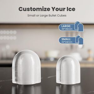 Portable Countertop <b>Ice</b> <b>Maker</b> with 26lbs/24H <b>Ice</b> Output 9 Bullet <b>Ice</b> Cubes in 6 Mins Self-Cleaning & Quiet Comp - Product Image 6