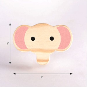 Nouvel Arrivage Poignées de Tiroir pour Enfants en Bois de Pin Multicolore au Design Décoratif, Poignées Durables en Forme de Visage d'Éléphant pour Commodes et Armoires - Product Image 2
