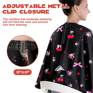 ผ้าคลุมตัดผมลายดอกไม้สำหรับผู้หญิง ขายดี ออกแบบเองได้ พร้อมคลิปโลหะปรับระดับได้ - Product Image 5