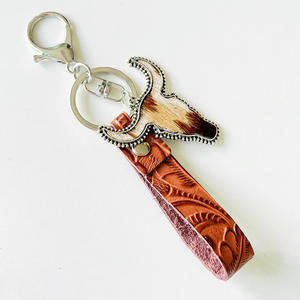 Stylish Genuine Leather Keychain Unique Shape Luxury Car Keyring Personalized Custom Logo <b>Key</b> Holder Wholesale - Product Image 6