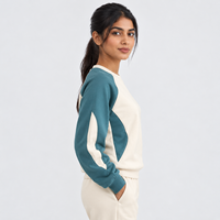 Sweat-shirt pour femme en tissu mélange de coton doux, respirant, confortable, coupe décontractée, coutures durables, style moderne et décontracté, personnalisable OEM