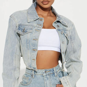 Nouvel Arrivage Ensemble Jean Femme : Veste et Pantalon Décontracté Délavé Coupe Slim, Conception Personnalisée OEM, Vente en Gros pour Streetwear - Product Image 2