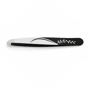 Pinzas Modernas para Cejas con Punta Inclinada, Acero Inoxidable, Herramienta de Precisión para el Cuidado de las Cejas, Diseño Duradero, Acabado Negro y Plateado - Product Image 6