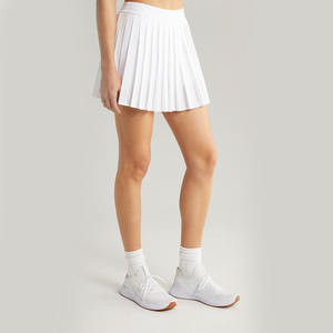 Mini-jupes plissées taille haute pour femmes, style sport et tennis, avec short intégré, anti-plis, séchage rapide, blanc, vêtements de sport, vente en gros - Product Image 2