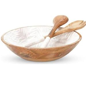 Tazón de Madera Redondo con Diseño Impreso para Servir Ensaladas, Sopas y Comida, Ideal para Cocina y Marketing, en Oferta - Product Image 2