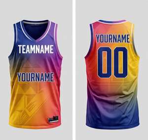 Ensemble d'uniformes de basket rétro en gros, design personnalisé, logo d'équipe, maillot et short en mesh respirant pour hommes - Product Image 3