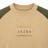 T-shirt Raglan Homme Personnalisé 220 GSM 100% Coton, Col Rond en Jersey Simple 1x1 Côtelé, Tee-shirt Streetwear OEM