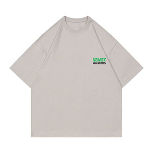 เสื้อยืดผ้าคอตตอนผสมเนื้อหนาสำหรับผู้ชาย ทรงหลวม สไตล์ลำลอง ไหล่ตก หลายสี แพ็คหลายตัว สตรีทแวร์ ดีไซน์เรียบง่าย - Product Image 4