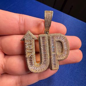 Custom Pass Diamond Tester Hip Hop Moissanite Letter Pendant 925 Silver Fully Iced Out <b>Chain</b> <b>Name</b> Custom Moissanite Pendant - Product Image 5