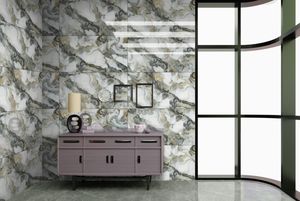 Carreaux de sol en porcelaine vitrifiée brillante grand format Lapiz Black Design, 600x1200mm, noir profond, pour décoration moderne - Product Image 4