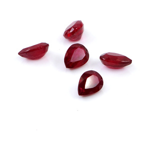 Rubis naturels de Bangkok, formes poire calibrées 6x7mm, pierres précieuses de rubis naturelles facettées en vrac pour la fabrication de bijoux, prêtes à l'emploi - Product Image 1