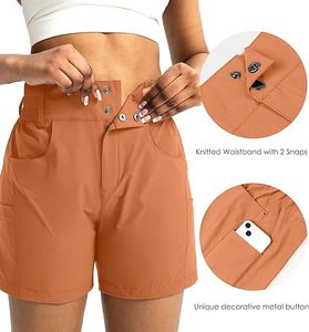 Shorts cargo taille haute pour femmes, idéaux pour la randonnée et le golf, avec poches, protection UPF 50+ anti-UV, séchage rapide, légers et extensibles - Product Image 6
