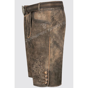 OKTOBERFEST <b>Men's</b> Bavarian Lederhosen Herren Deerskin <b>Brown</b> Leather Oktoberfest Leather <b>Short</b> - Product Image 5