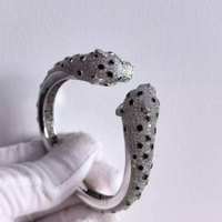 Bague Panthère en Diamant Platine avec Yeux d'Émeraude, Bijoux de Luxe pour Femme, Diamant Naturel Certifié GIA, Coupe Ronde Brillante, Couleur D