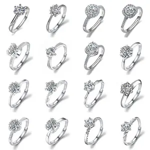JM Factory Price Plata 925 Pure Sterling Silver Rings Cubic Zircon Engagement Wedding Rings Finger Statement Rings for Women