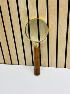 3'' Handheld Magnifying <b>Glass</b> with Natural Wooden Handle & Brass Frame | Optical <b>Glass</b> <b>Reading</b> and Inspection Magnifier - Product Image 5